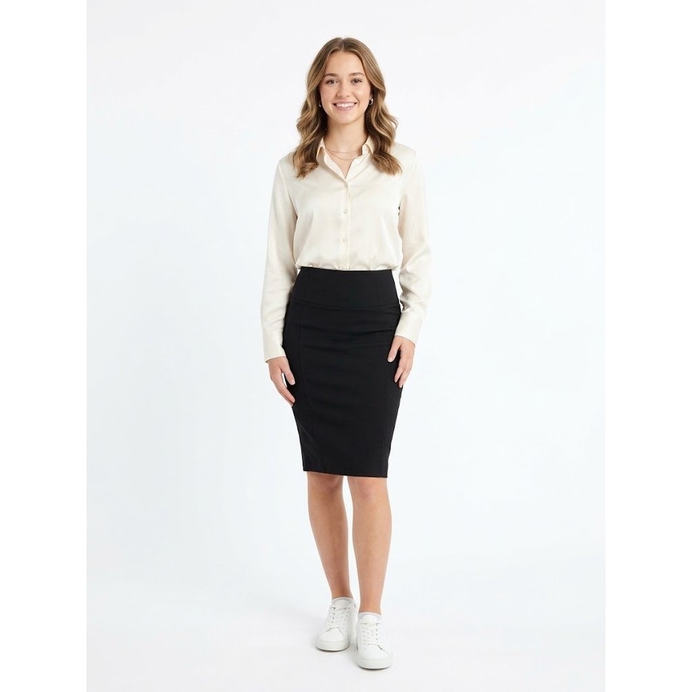 Express Pencil Skirt Womens 00 Black Excellent High Waisted Career Back Vent